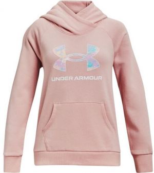 Under Armour RIVAL LOGO HOODIE Dievčenská mikina, lososová, veľkosť