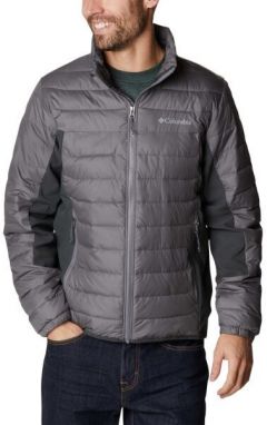 Columbia POWDER LITE HYBRID JACKET Pánska bunda, sivá, veľkosť