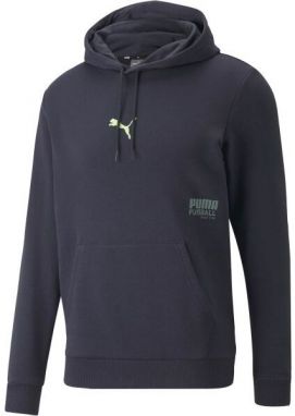Puma FUßBALL STREET HOODY Pánska tepláková bunda, tmavo modrá, veľkosť