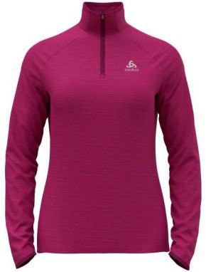 Odlo W MIDLAYER 1/2 ZIP RUN EASYWARM Dámska bežecká mikina, ružová, veľkosť