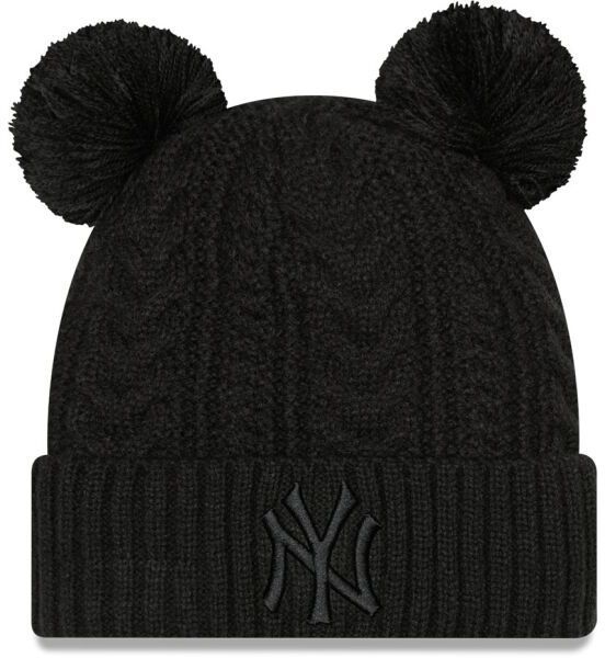 New Era MLB WMNS DOUBLE POM CUFF BEANIE NEW YORK YANKEES Klubová čiapka, čierna, veľkosť UNI