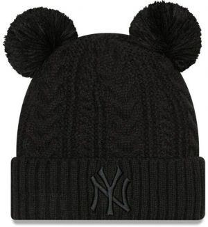 New Era MLB WMNS DOUBLE POM CUFF BEANIE NEW YORK YANKEES Klubová čiapka, čierna, veľkosť