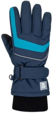 LOAP RULIK Detské zimné rukavice, modrá, veľkosť 8Y