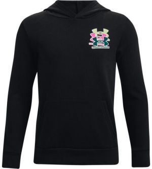 Under Armour RIVAL FLEECE ANAML HOODIE Chlapčenská mikina, čierna, veľkosť