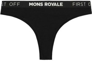 MONS ROYALE MERINO THONG Dámske športové merino tangá, čierna, veľkosť L