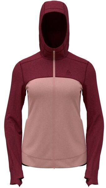 Odlo W PERFORMANCE WOOL X-WARM HOODY Dámska mikina, lososová, veľkosť