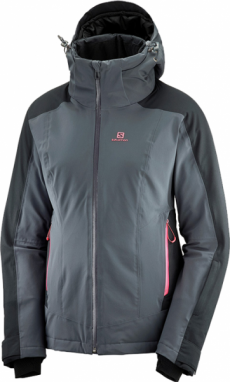 Salomon BRILLIANT JKT W Dámska lyžiarska bunda, tmavo sivá, veľkosť S