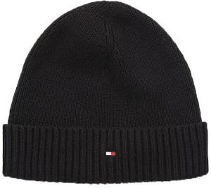 Tommy Hilfiger ESSENTIAL FLAG BEANIE Pánska zimná čiapka, čierna, veľkosť