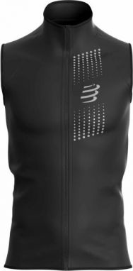 Compressport HURRICANE WINDPROOF VEST M Pánska vetruodolná vesta, čierna, veľkosť