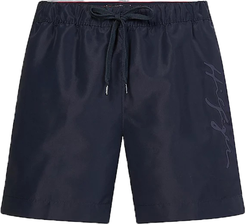 Tommy Hilfiger LOGO-S-MEDIUM DRAWSTRING Pánske plavecké šortky, tmavo modrá, veľkosť
