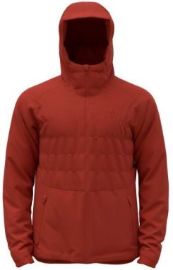 Odlo M ASCENT S-THERMIC HOODED INSULATED JACKET Pánska bunda, červená, veľkosť