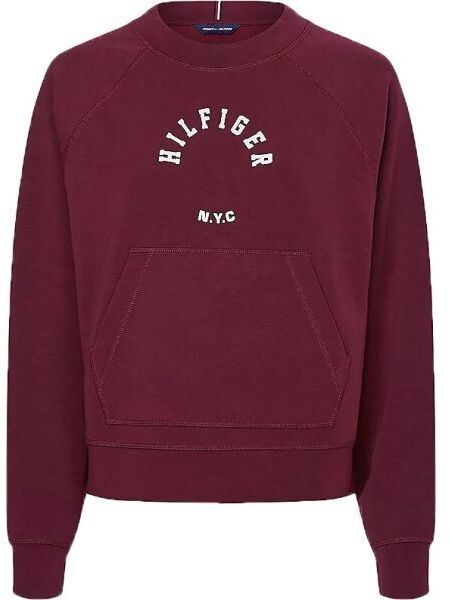 Tommy Hilfiger RLX SUEDED MODAL C-NK SWEATSHIRT Dámska mikina, vínová, veľkosť