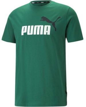 Puma ESS + 2 COL LOGO TEE Pánske tričko, zelená, veľkosť