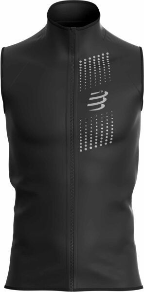 Compressport HURRICANE WINDPROOF VEST M Pánska vetruodolná vesta, čierna, veľkosť