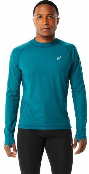 ASICS WINTER RUN LS TOP Pánske bežecké tričko, tmavo zelená, veľkosť