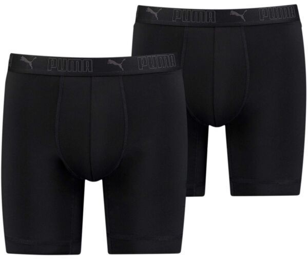 Puma MICROFIBER LONG BOXER 2P Pánske boxerky, čierna, veľkosť