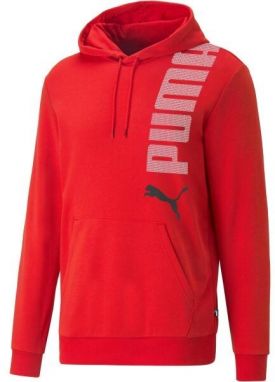 Puma ESS+LOGO LAB HOODIE TR Pánska mikina, červená, veľkosť