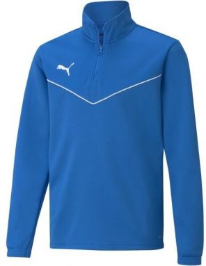 Puma TEAMRISE 1 4 ZIP TOP JR Chlapčenská mikina, modrá, veľkosť