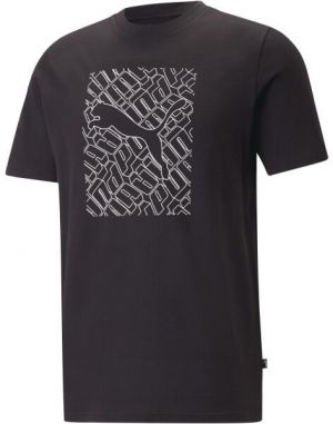 Puma GRAPHICS CAT TEE Pánske tričko, čierna, veľkosť