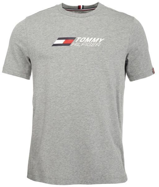 Tommy Hilfiger ESSENTIALS BIG LOGO S/S TEE Pánske tričko, sivá, veľkosť