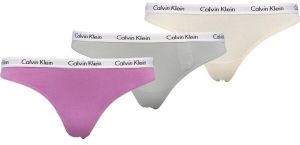 Calvin Klein 3PK THONG Dámske nohavičky tango, fialová, veľkosť