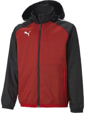 Puma TEAMLIGA ALL WEATHER JKT JR Chlapčenská bunda, čierna, veľkosť