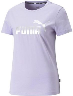 Puma ESS+ METALLIC LOGO TEE Dámske tričko, fialová, veľkosť