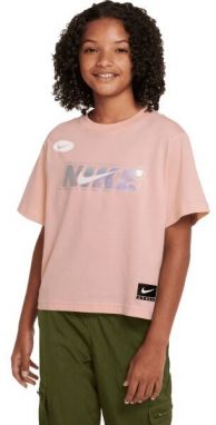 Nike NSW TEE BOXY ICON CLASH Dievčenské tričko, ružová, veľkosť