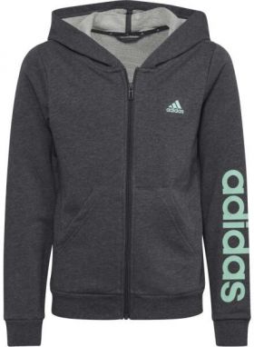 adidas ESS LIN FZ HD Dievčenská mikina, tmavo sivá, veľkosť