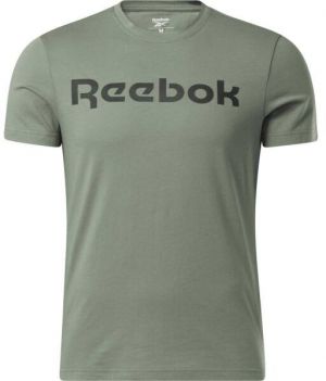 Reebok GS REEBOK LINEAR READ TEE KHK Pánske tričko, khaki, veľkosť