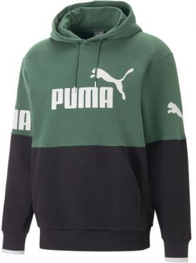 Puma POWER COLORBLOCK HOODIE Dámska mikina, zelená, veľkosť