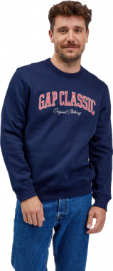 GAP V-INTX LOGO FASHION CREW Pánska mikina, tmavo modrá, veľkosť