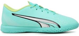 Puma ULTRA PLAY IT JR Detská halová obuv, zelená, veľkosť 28