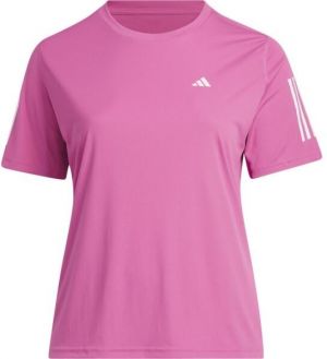 adidas OWN THE RUN TEE Dámske bežecké tričko v plus size, ružová, veľkosť