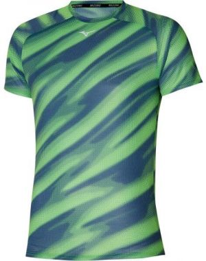 Mizuno DRYAEROFLOW GRAPHIC TEE Pánske bežecké tričko, tmavě modrá, veľkosť