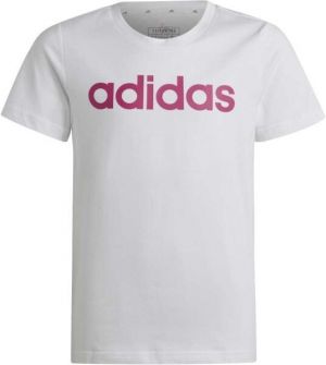 adidas ESS LIN T Dievčenské tričko, biela, veľkosť