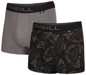 O'Neill BOXER ROUND LOGO&PLAIN 2-PACK Pánske boxerky, tmavo sivá, veľkosť