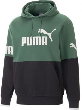 Puma POWER COLORBLOCK HOODIE Dámska mikina, zelená, veľkosť XXL