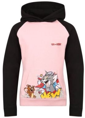 TOM AND JERRY TOM JERRY SMILE HOODIE-B Detská mikina, ružová, veľkosť 116-122