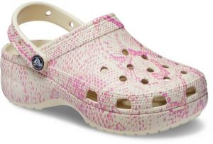 Crocs CLASSIC PLATFORM SNAKEPRINT CLOG W Dámska nazúvacia obuv, béžová, veľkosť 38/39