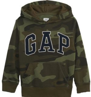 GAP V-FRC FT NEW CAMPUS LOGO HOOD CAMO Chlapčenská mikina, khaki, veľkosť