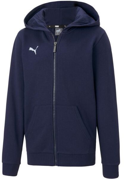 Puma TEAMGOAL 23 CASUALS HOODED JACKET JR Futbalová tepláková bunda, tmavo modrá, veľkosť