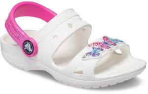 Crocs CLASSIC EMBELLISHED SANDAL T Detské sandále, biela, veľkosť 25/26