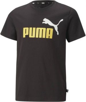 Puma ESS + 2 COL LOGO TEE Chlapčenské tričko, čierna, veľkosť