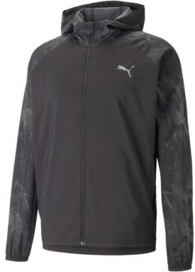 Puma RUN FAV AOP WOVEN JACKET Pánska bunda, čierna, veľkosť