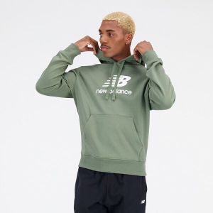 New Balance ESSENTIALS STACKED LOGO FRENCH TERRY HOODIE Pánska mikina, zelená, veľkosť