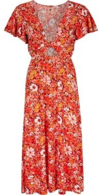 O'Neill KNOT FRONT DRESS Dámske šaty, červená, veľkosť