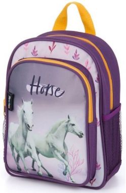 Oxybag KID BACKPACK HORSE Predškolský batoh, fialová, veľkosť