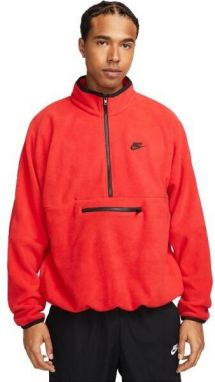 Nike NK CLUB+ PLR LS HZ TOP Pánska mikina, červená, veľkosť XXL