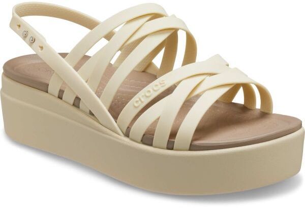 Crocs BROOKLYN STRAPPY LOWWDG Dámske sandále, béžová, veľkosť 41/42